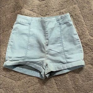 Blue high waisted shorts